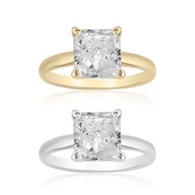 Princess Shaped Diamond Solitaire Ring in 18K Gold
