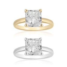 Princess Cut Solitaire Diamond Ring in 18K Gold