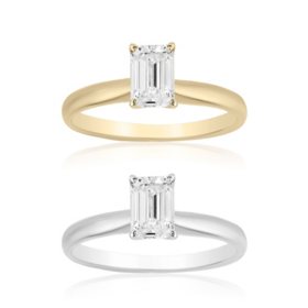 1.00 CT. T.W. Emerald Shaped Diamond Solitaire Ring in 18K Gold