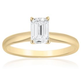 1.00 CT. T.W. Emerald Shaped Diamond Solitaire Ring in 18K Gold