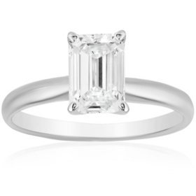 1.50 CT. T.W. Emerald Shaped Diamond Solitaire Ring in 18K Gold