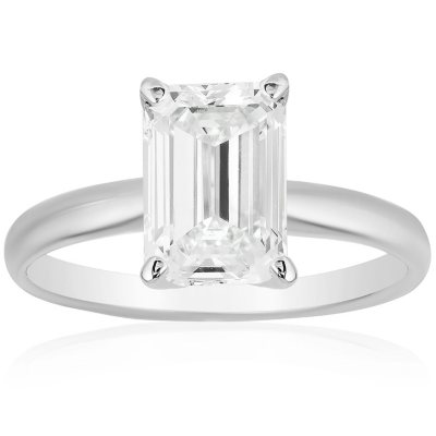 14K White Gold Wedding Lv Ring Her Round Diamond 1.50Ct Lab-Created Cluster  VVS1