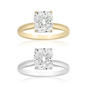 1.50 CT. T.W. Cushion Cut Solitaire Diamond Ring in 18K Gold