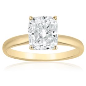 1.5 CT. T.W. Cushion Cut Diamond Solitaire Ring in 18K Gold