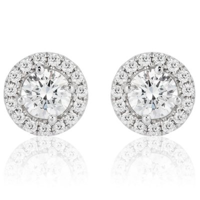 0.25 CT. T.W. I-I1 White Gold Diamond Clover Flower Stud Earrings - Sam ...