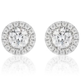 Superior Quality VS Collection 1.2 CT. T.W. Round Diamond Stud Earrings in 18K White Gold (I, VS2)