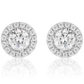 Superior Quality VS Collection 2.20 CT. T.W. Round Diamond Stud Earrings in 18K White Gold (I, VS2)
