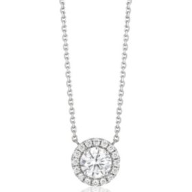 Superior Quality VS Collection 0.60 CT. T.W. Round Diamond Pendant in 18K White Gold (I, VS2)