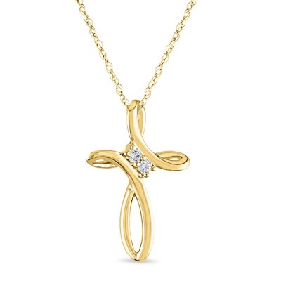 0.04 CT. T.W. Diamond Cross Pendant in 14K Gold - Sam's Club