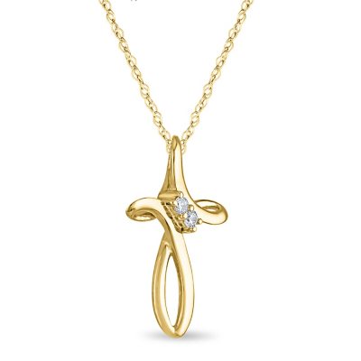 0.04 CT. T.W. Diamond Cross Pendant in 14K Gold - Sam's Club