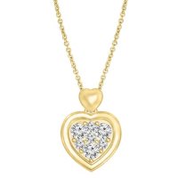 0.145 CT. T.W. Diamond Heart Pendant in 14k Gold