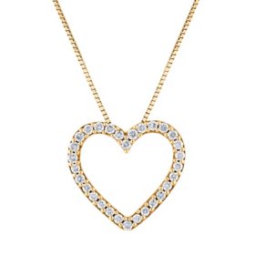 0.45 CT. T.W. Diamond Heart Pendant in 14K Gold