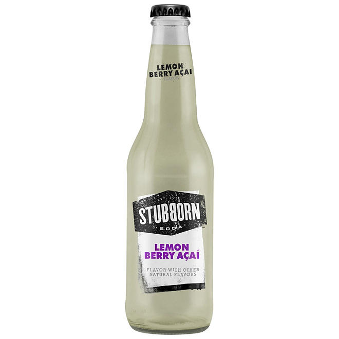 Stubborn Soda Lemon Berry Acai, Single Bottle (12 fl. oz.)