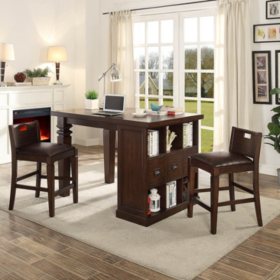 Bedford Project Table With Two Matching Barstools Sam S Club