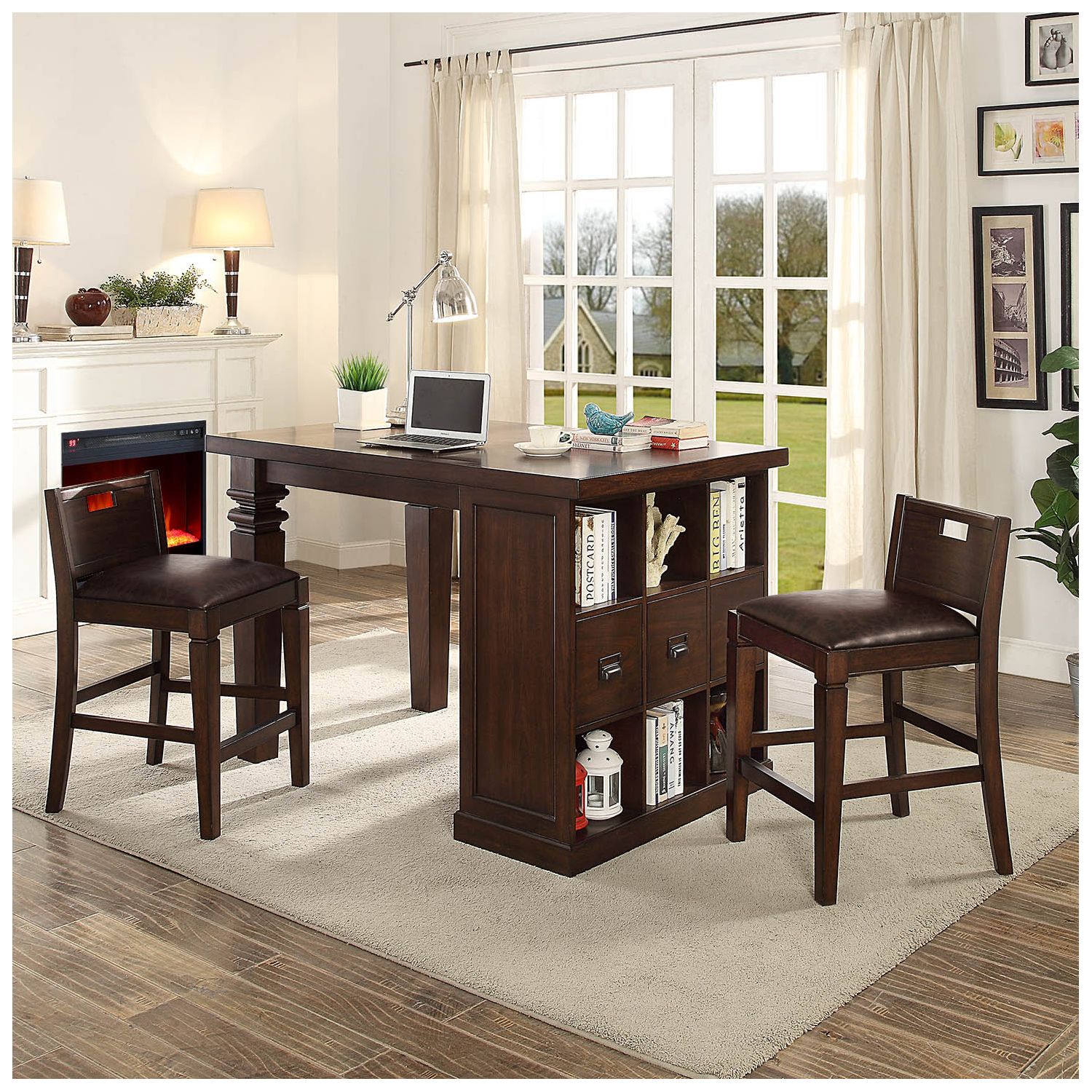 Bedford Project Table With Two Matching Barstools