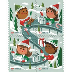 USPS Forever First Class Holiday Delights Postage Stamps, Book of 20 Stamps
