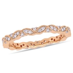 0.22 CT. T.W. Diamond Leaf Eternity Ring in 14k Gold