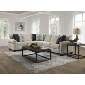 Taylor 2 Piece Sectional With Accent Pillows Sam S Club