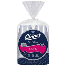 Chinet Crystal Cup, 9 oz. 100 cups/pk., 2 pk.