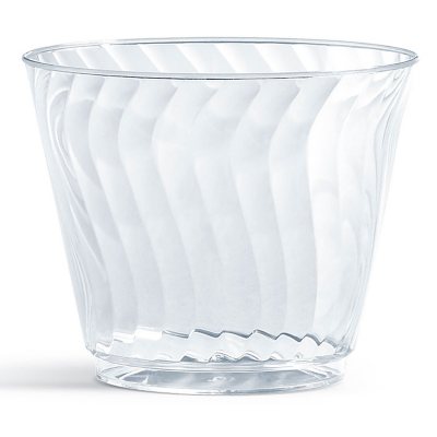 Clear Plastic Cups | 9 Ounce. - 200 Pack | Hard Disposable Cups | Plastic Wine