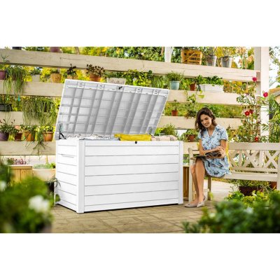  YITAHOME 90 Gallon Large Deck Box, Double-Wall Resin Outdoor  Storage Boxes, Deck Storage for Patio Furniture, Cushions, Pool Float,  Garden Tools, Lockable & Waterproof (Black) : Patio, Lawn & Garden