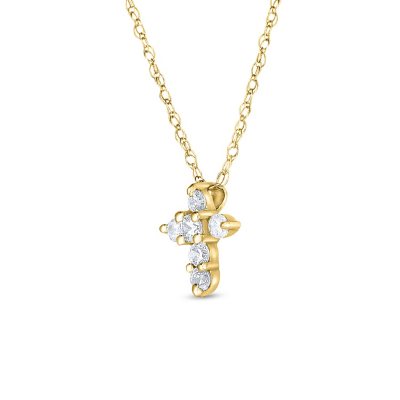 Cute Tiny Gold Cross Necklace 14K Small Cross Jewelry 