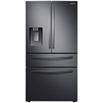 SAMSUNG 28 cu. ft. 4-Door French Door Refrigerator with FlexZone™ Drawer, Fingerprint Resistant Black Stainless Steel -