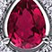 Ruby, variant on Lab Created Gemstone Teardrop Halo Pendant and Stud Earrings Set in Sterling Silver