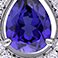 Blue Sapphire, variant on Lab Created Gemstone Teardrop Halo Pendant and Stud Earrings Set in Sterling Silver