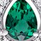 Emerald, variant on Lab Created Gemstone Teardrop Halo Pendant and Stud Earrings Set in Sterling Silver