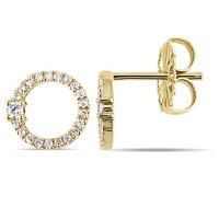 0.13 CT. T.W. Diamond Circle Stud Earrings in 14k Yellow Gold