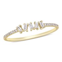 0.13 CT. T.W. Baguette and Round-Cut Diamond Five Stone Ring in 14k Yellow Gold