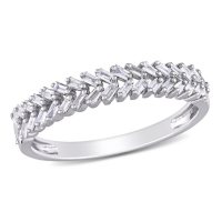 0.28 CT. T.W. Tapered Baguette Diamond Anniversary Ring in 14k White Gold
