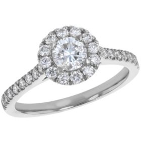 S Collection Bridal 1 CT. T.W. Diamond Halo Ring in 14K Gold (I1, H-I)