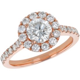 S Collection Bridal 1.75 CT. T.W. Diamond Halo Ring in 14K Gold (SI2, H-I)