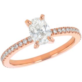 S Collection Bridal 1 CT. T.W. Oval Diamond Ring In 14K Gold (SI2, H-I)
