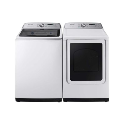 SAMSUNG 5.0 cu. ft. Top Load Washer & 7.4 cu. ft. Dryer ...