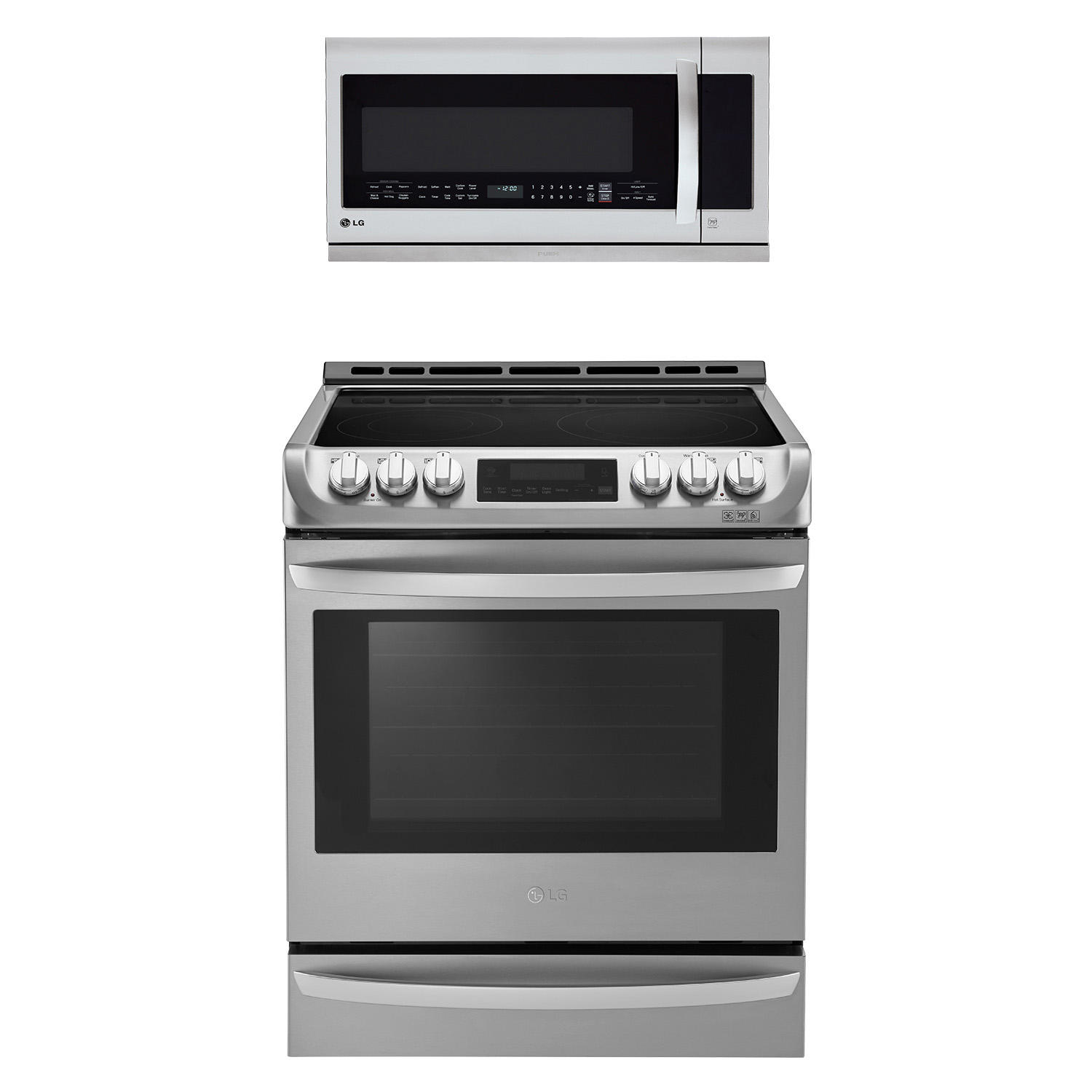 LG 6.3 Cu Ft Single Oven Slide-In Range with ProBake Convection and 2.2 Cu Ft OTR Microwave Suite