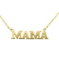14K Gold Mama Necklace, 16-18"