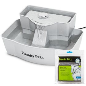 Premier Pet 100 Ounce Pet Water Fountain + Carbon Replacement Filters (4 pk.)