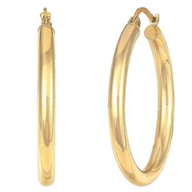 14k Gold Hoop Earrings 3mm X 30mm Sam S Club