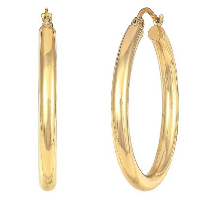 Hoop Earrings 14K Yellow Gold 30mm