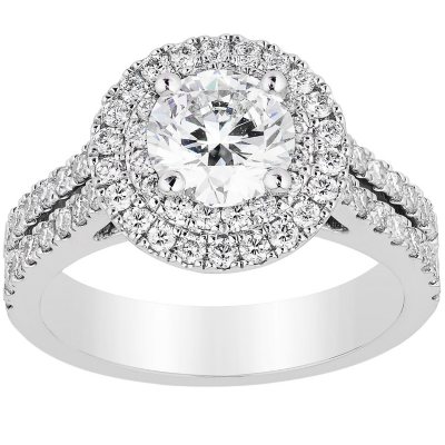 Superior Quality Collection 1.50 CT. T.W. Diamond Double Halo Ring in ...