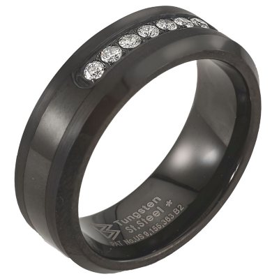 Mens black tungsten wedding on sale bands