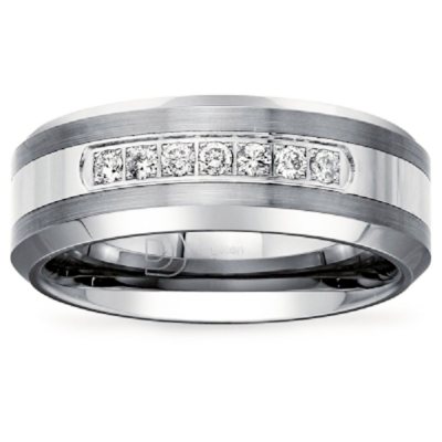 🔥 Tungsten Carbide Wedding Band Ring Brushed Silver Mens Jewelry