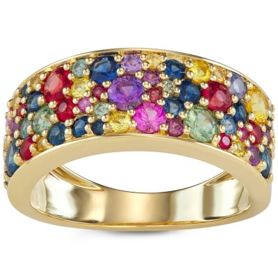 2 CT. Rainbow Sapphire Ring in 14K Gold - Sam's Club