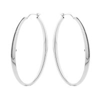 Italian Sterling Silver Oval High Polish Hoop Earrings