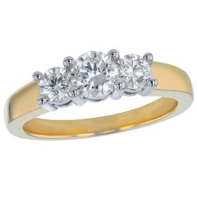 S Collection Bridal 1 CT. T.W. Three Stone Diamond Ring in 14K Two-Tone Gold (SI, H-I)