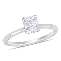 Elegance by Allura 1 CT. T.W. Radiant-Cut Diamond Solitaire Engagement Ring in 18k White Gold
