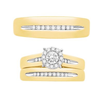 Yellow Gold and Cognac Diamond Man's Wedding Ring - DiamondNet